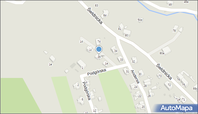 Nowa Ruda, Podgórska, 1b, mapa Nowa Ruda