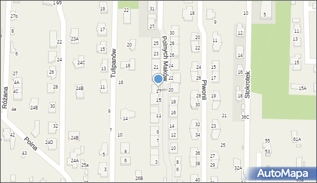 Nowa Wieś, Polnych Maków, 17, mapa Nowa Wieś