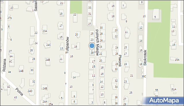 Nowa Wieś, Polnych Maków, 19, mapa Nowa Wieś