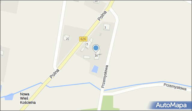 Nowa Wieś, Polna, 3A, mapa Nowa Wieś
