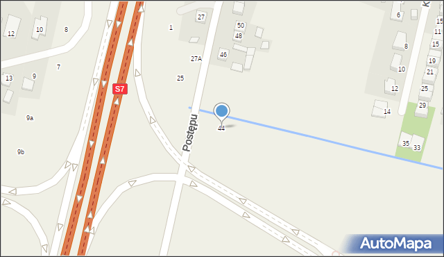 Nowa Wola, Postępu, 44, mapa Nowa Wola