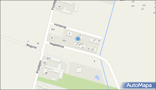 Nowa Wola, Postępu, 92BA, mapa Nowa Wola