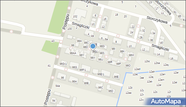 Nowa Wola, Postępu, 98W, mapa Nowa Wola