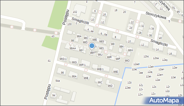 Nowa Wola, Postępu, 98X, mapa Nowa Wola