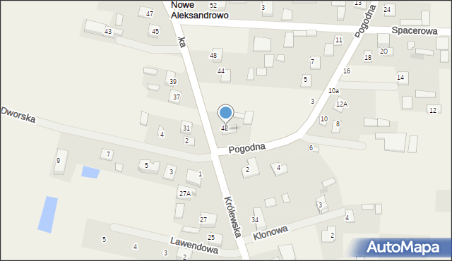 Nowe Aleksandrowo, Pogodna, 1, mapa Nowe Aleksandrowo