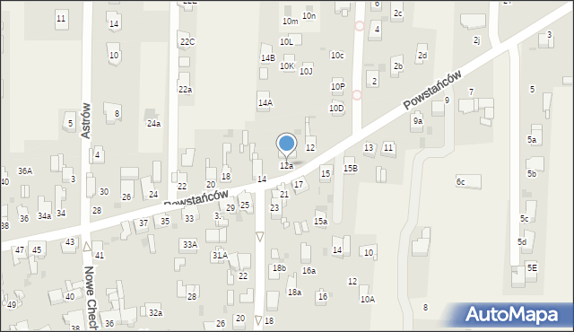 Nowe Chechło, Powstańców, 12a, mapa Nowe Chechło