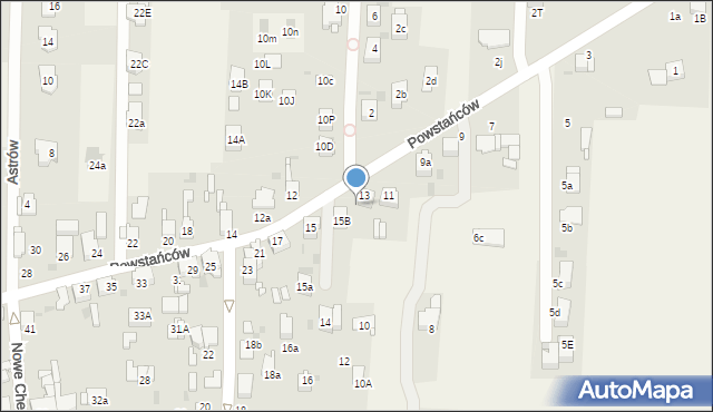 Nowe Chechło, Powstańców, 13a, mapa Nowe Chechło