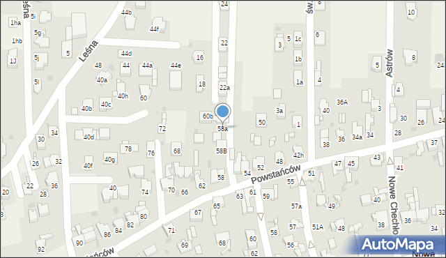 Nowe Chechło, Powstańców, 58a, mapa Nowe Chechło