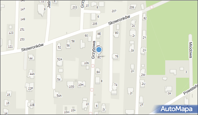 Nowe Chechło, Powstańców, 8C, mapa Nowe Chechło