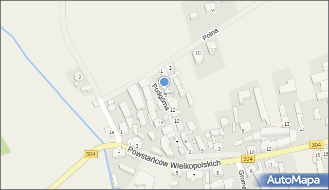 Nowe Kramsko, Podgórna, 15, mapa Nowe Kramsko