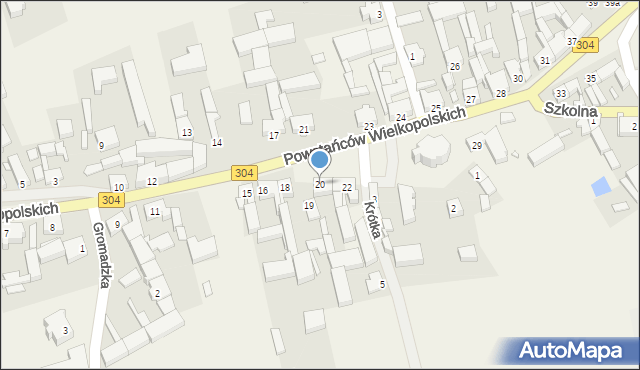 Nowe Kramsko, Powstańców Wielkopolskich, 20, mapa Nowe Kramsko