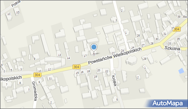 Nowe Kramsko, Powstańców Wielkopolskich, 21, mapa Nowe Kramsko