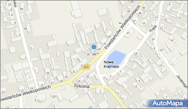 Nowe Kramsko, Powstańców Wielkopolskich, 39a, mapa Nowe Kramsko