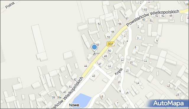 Nowe Kramsko, Powstańców Wielkopolskich, 45, mapa Nowe Kramsko