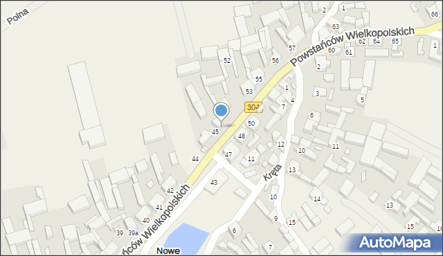 Nowe Kramsko, Powstańców Wielkopolskich, 46, mapa Nowe Kramsko