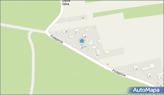 Nowiny, Podgórze, 14, mapa Nowiny