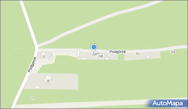 Nowiny, Podgórze, 31A, mapa Nowiny