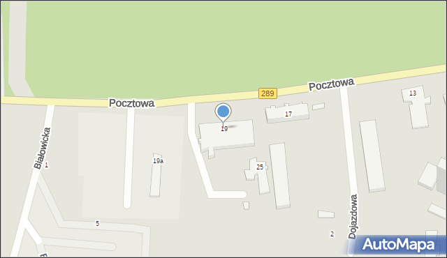 Nowogród Bobrzański, Pocztowa, 19, mapa Nowogród Bobrzański