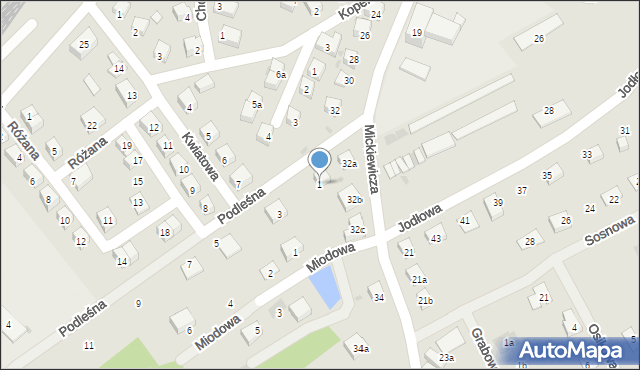 Nowogrodziec, Podleśna, 1, mapa Nowogrodziec