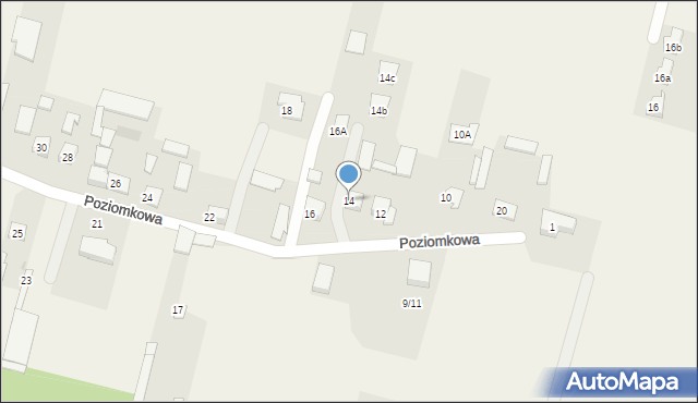 Nowy Dziekanów, Poziomkowa, 14, mapa Nowy Dziekanów