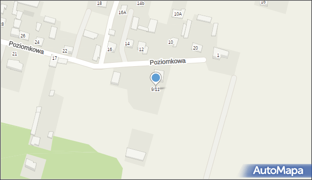 Nowy Dziekanów, Poziomkowa, 9/11, mapa Nowy Dziekanów