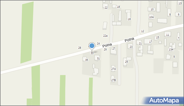 Nowy Kraszew, Polna, 33, mapa Nowy Kraszew