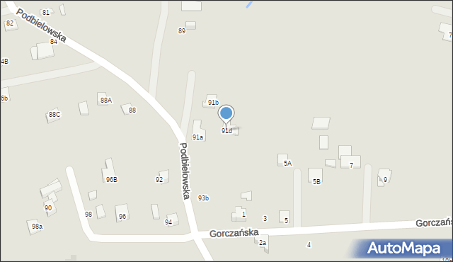 Nowy Sącz, Podbielowska, 91d, mapa Nowego Sącza