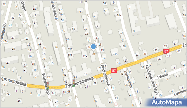 Nowy Sącz, Podhalańska, 18, mapa Nowego Sącza