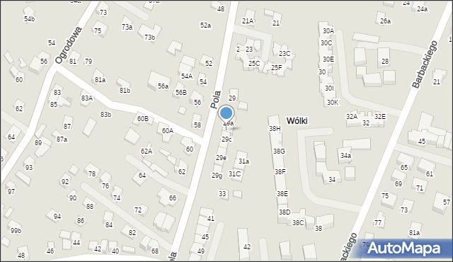 Nowy Sącz, Pola Wincentego, 29b, mapa Nowego Sącza