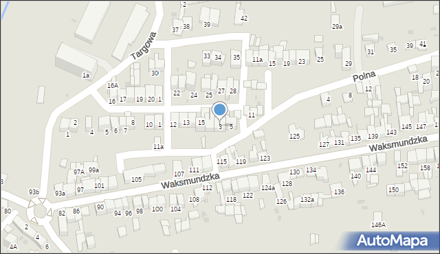 Nowy Targ, Polna, 3, mapa Nowego Targu