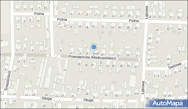 Nowy Tomyśl, Powstańców Wielkopolskich, 17, mapa Nowy Tomyśl