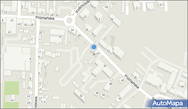 Nowy Tomyśl, Poznańska, 28, mapa Nowy Tomyśl