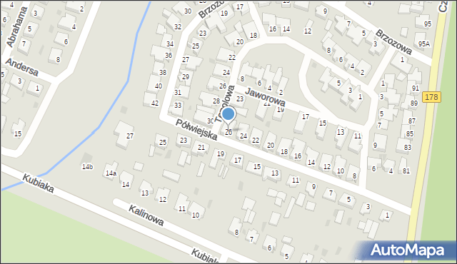 Oborniki, Półwiejska, 26, mapa Oborniki