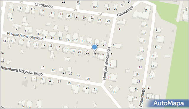 Oborniki Śląskie, Powstańców Śląskich, 23, mapa Oborniki Śląskie