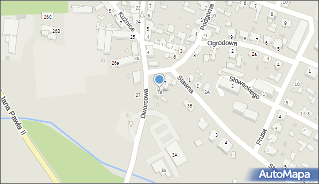 Obrzycko, Podgórna, 7a, mapa Obrzycko