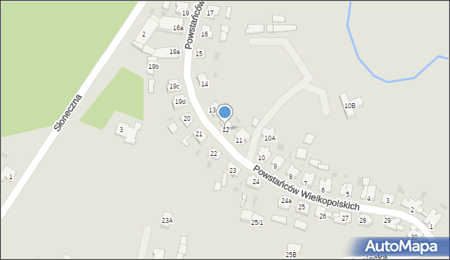 Obrzycko, Powstańców Wielkopolskich, 12, mapa Obrzycko