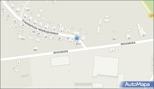 Obrzycko, Powstańców Wielkopolskich, 30, mapa Obrzycko