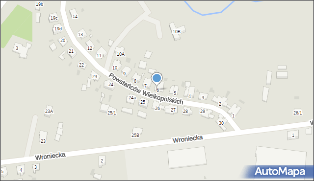 Obrzycko, Powstańców Wielkopolskich, 6, mapa Obrzycko