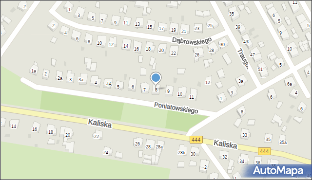 Odolanów, Poniatowskiego, 8, mapa Odolanów