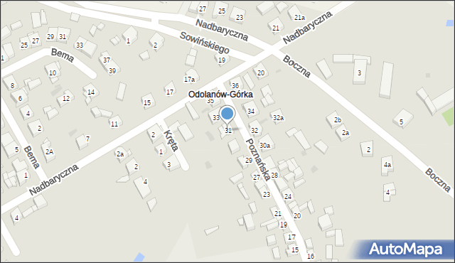 Odolanów, Poznańska, 31, mapa Odolanów