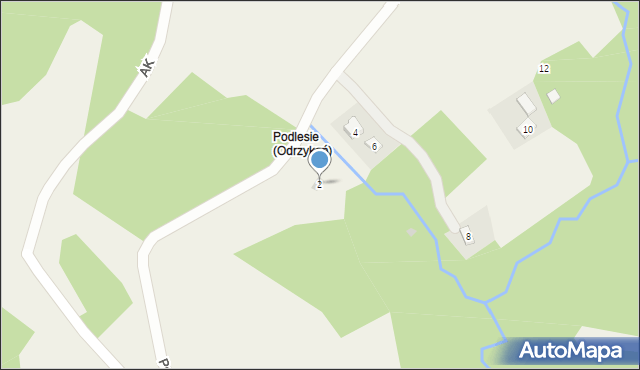 Odrzykoń, Podlesie, 2, mapa Odrzykoń