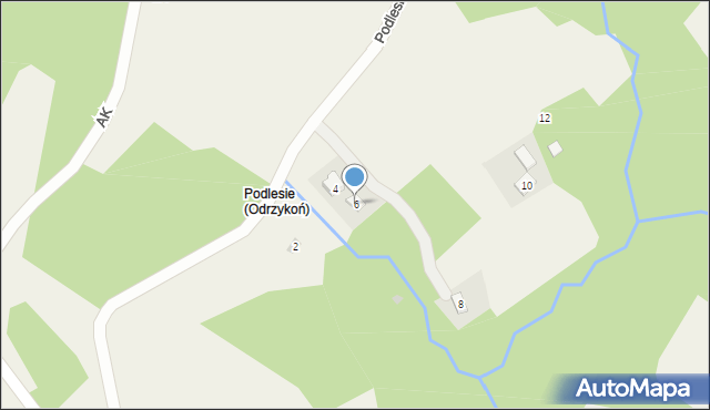 Odrzykoń, Podlesie, 6, mapa Odrzykoń