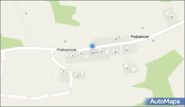 Odrzykoń, Podzamcze, 14, mapa Odrzykoń