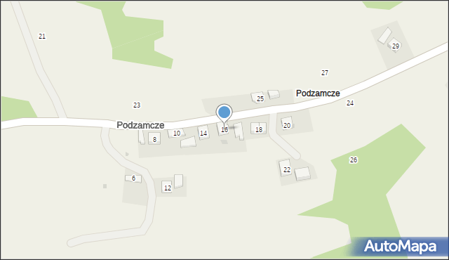 Odrzykoń, Podzamcze, 16, mapa Odrzykoń