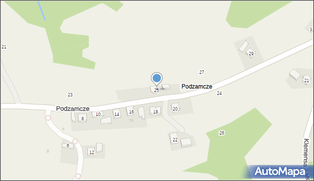 Odrzykoń, Podzamcze, 25, mapa Odrzykoń