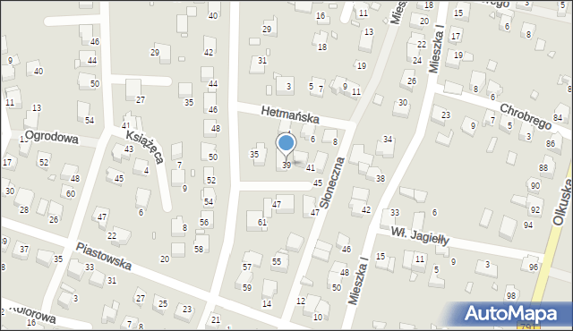 Ogrodzieniec, Południowa, 39, mapa Ogrodzieniec