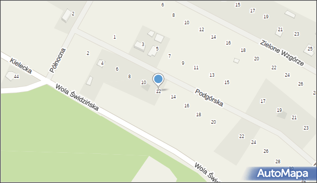 Oleszno, Podgórska, 12, mapa Oleszno