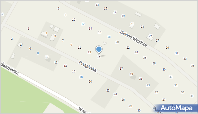 Oleszno, Podgórska, 15, mapa Oleszno