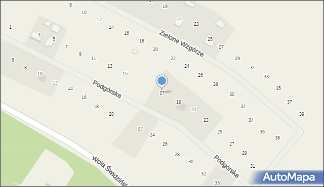 Oleszno, Podgórska, 17, mapa Oleszno