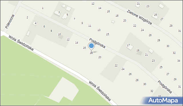 Oleszno, Podgórska, 18, mapa Oleszno